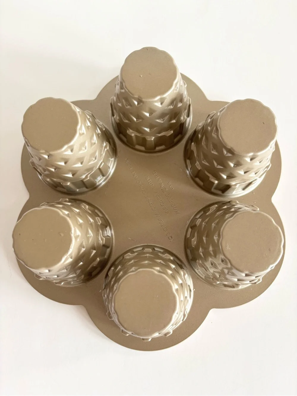 Nordic Ware Ice Cream Cone Cupcake Pan Metallic Champagne
